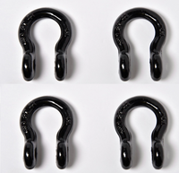 4x 1/2" Bow Shackle Black w Clevis Screw Pin Anchor 2 TON 4400 lbs capacity