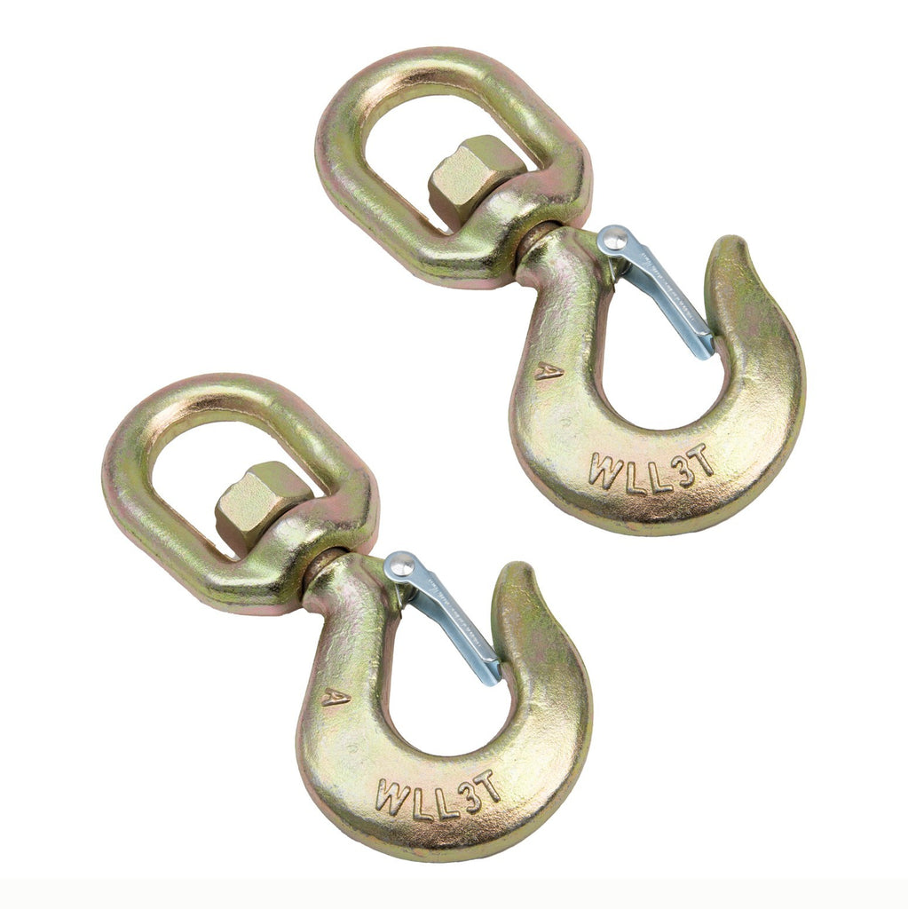 2 Swivel Eye Hook 3 Ton Hoist Lifting Rigging G70 w Latch 5/8" Alloy Steel Crane