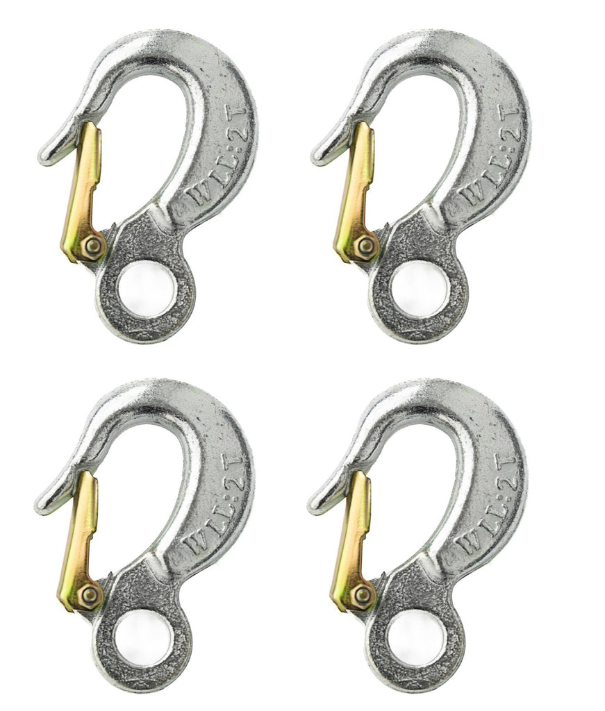 4 pack Sling Hook With Safety Latch  2 Ton WLL  New Rigging Pulley Heavy Duty