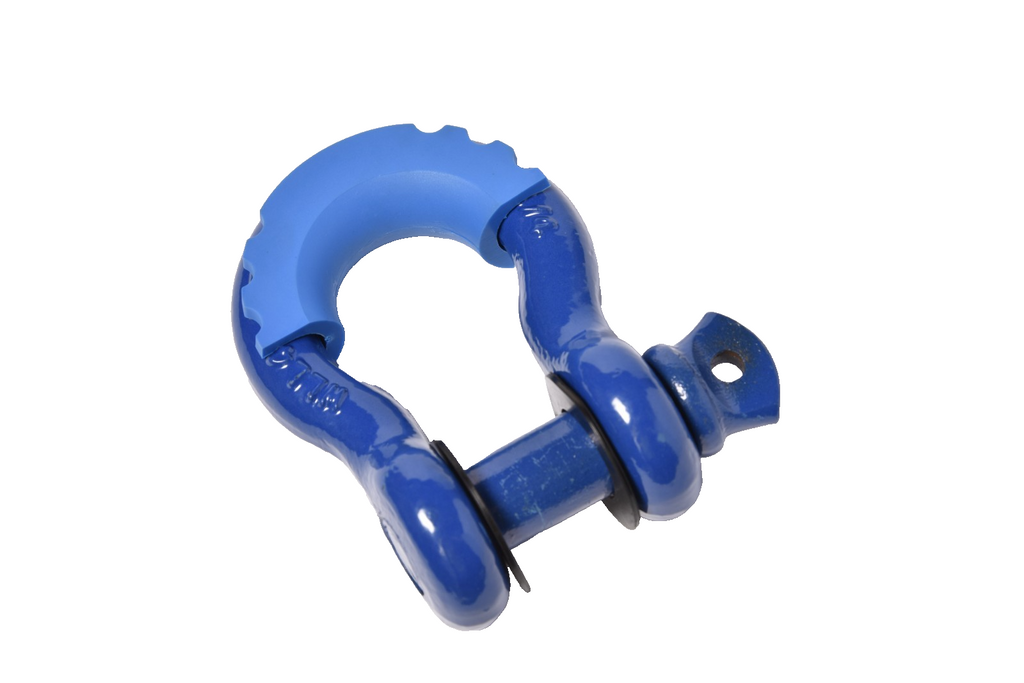 3/4" Blue D-Ring Bow Shackle 10500LB w Blue Plastic noise vibration Protector