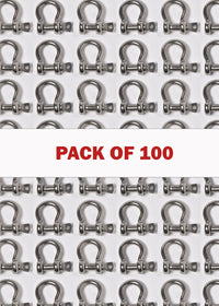 100x Marine Bow Shackle 5mm 3/16" 304 Stainless Steel Boat Dring Rigging Bracele