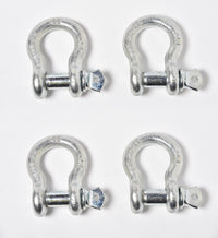 4x 1/2" Bow Shackle Galvanized w Clevis Screw Pin Anchor 2 TON 4400 lbs capacity