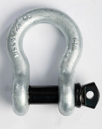 2x 7/8" Bow Shackle D-Ring Zinc Plated w Black 1" Clevis Screw Pin 14000 lbs New