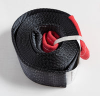 Tow Strap Black 20ft Snow Rescue 3x20 3" 20000 lbs 9Ton w 2x 7/8 Bow Shackles