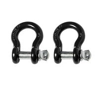 4x 7/8" Bow Shackle D-Ring Black w Zinc Plated 1" Clevis Screw Pin 14000 lbs
