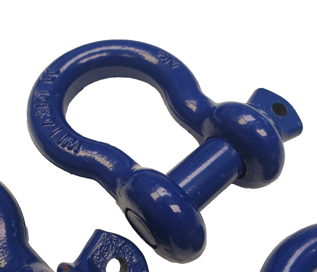 Open Box BLUE D-Ring 3/4" Bow Shackle w 7/8" Screw Pin 10500 LB Capacity Jeep CJ