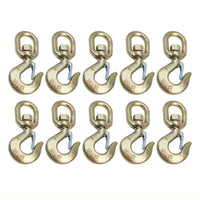 10 Pack Swivel Eye Hook G70 w Latch 5/8" Alloy Steel 3Ton Hoist Lifting Rigging