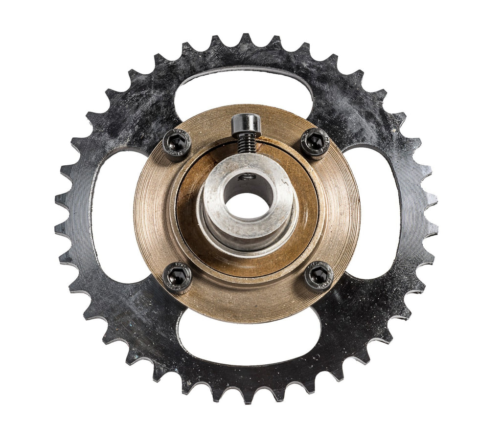 Sprocket drive gear chain wheel #420 38T 4 hole w Free ratchet Hub 1/2" adapter