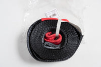 Tow Strap Black 20ft Snow Rescue 3x20 3" 20000 lbs 9Ton w 2x 7/8 Bow Shackles