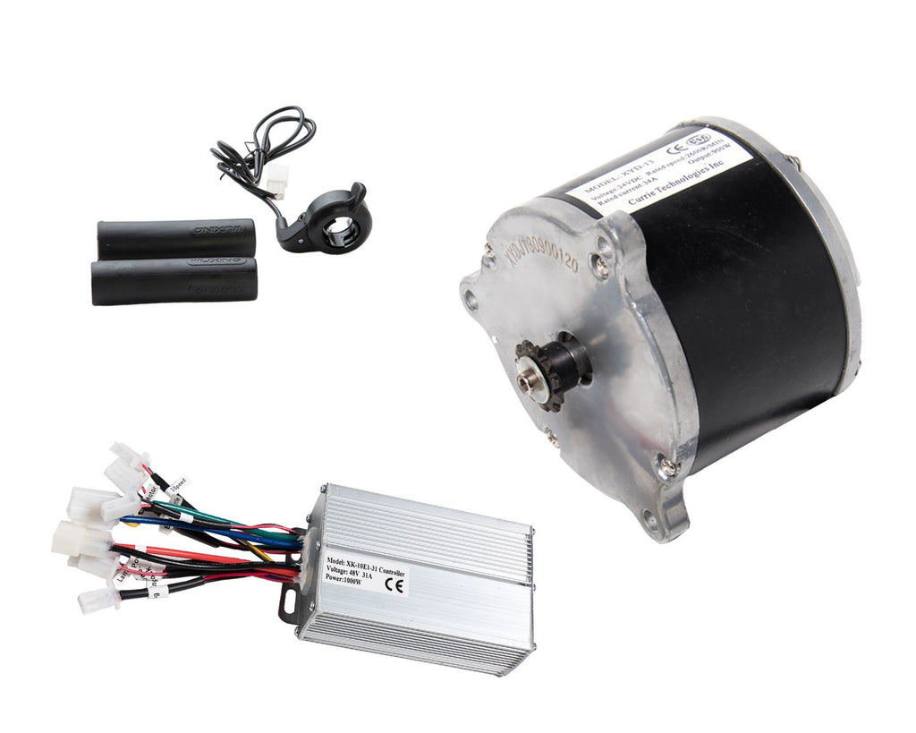 Electric Kart Motor Overvolt Kit Currie 48V 900W w Controller and Twist Throttle