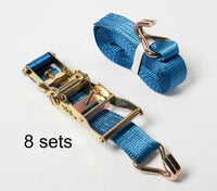 8x Ratchet Strap J Hook 15' Tie Down Cargo 4000lb 1.5" Heavy Duty ATV UTV 1.5x15