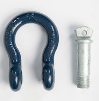 4x 7/8" Bow Shackle D-Ring BLUE w Zinc Plated Clevis Screw Pin 14000 lbs