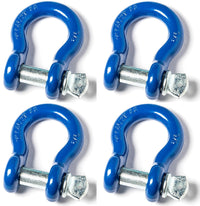 Open Box 4x 7/8" Bow Shackle Rigging BLUE  Zinc Plated Clevis Screw Pin 14000lbs