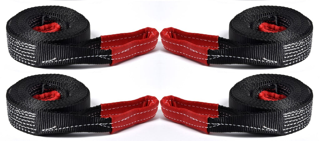 4 Pack Tow Strap 30 ft winch sling  2" 9000lbs off road  snow ATV UTV 4x4 2x30