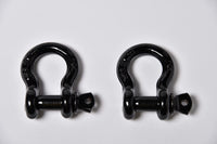 2x 1/2" Bow Shackle Black w Clevis Screw Pin Anchor 2 TON 4400 lbs capacity