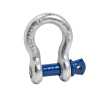 5/8" Lift Tow Bow Shackle D-Ring w 3/4" Clevis Screw Pin WLL 3.25 TON Galv-Blue