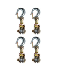8xWire Rope Pulley Block 3Ton Swivel Eye Hoist Hook Snatch Block Sheive Anodize