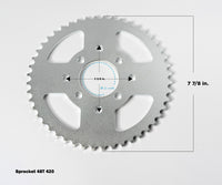 Sprocket #40/41/420 Chain 48T 8 Holes Hub 1" f GoKart Minibike ebike Buggie DIY