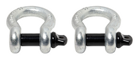 Two (2) Premium Nickel D-Ring 3/4" Bow Shackle Black Screw Pin 10500 LB Capacity