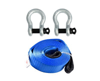 3" 26,000lbs Tow Strap 20 ft off-road snatch recovery w D-Ring Bow Shackle