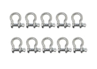 10x 1/2" Galvanized Bow Shackle w Clevis Screw Pin 2 TON 4400 lbs capacity
