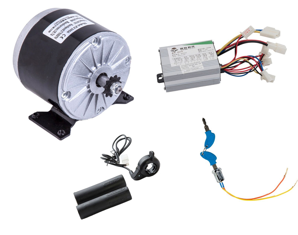 350W 36V DC electric motor 1016 kit w Speed controller+Thumb Throttle+Key Lock