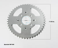 Sprocket #40/41/420 Chain 48T 8 Holes f GoKart Minibike ebike Buggie DIY