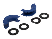 Two 3/4" Red D-Ring Bow Shackle 10500LB w Blue Plastic noise vibration Protector