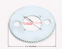 #25 65T 4 hole Sprocket chain drive gear f rear wheel GoKart Scooter w 1/2 hub