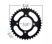 Sprocket drive gear chain wheel #428 38T 4 hole w Free ratchet Hub 5/8" adapter