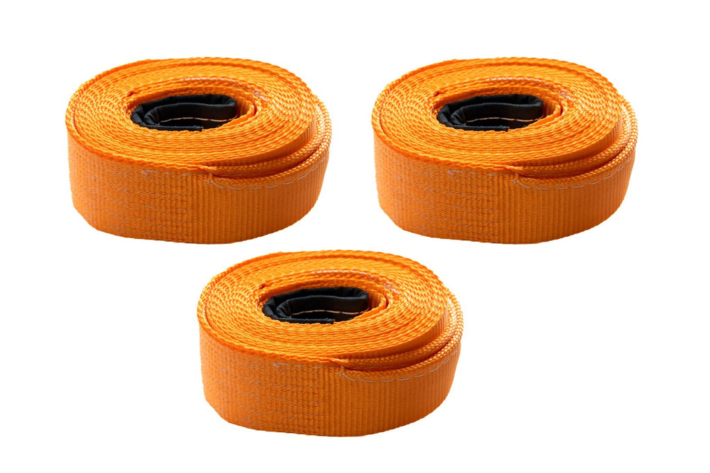 Three(3) 3" 6.5T Tow Orange Strap 20 ft winch sling off road UTV snatch recovery