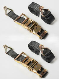 Ratchet Strap J Hook 2x 1.5"x15' 4000lb Heavy Duty Tie Down Cargo ATV UTV 1.5x15