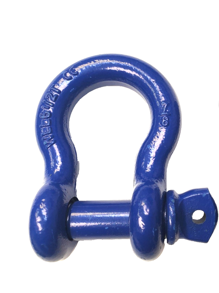 OPEN BOX Bow Shackle Blue 7/8" D-Ring 6.5 Ton w 1" Clevis Screw Pin WLL 14000