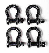 x2 OPEN BOX 5/8" Black Bow Shackle D-Ring w 3/4" Clevis Screw Pin WLL 7000lbs