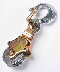 Swivel Eye Hoist Hook Wire Rope Pulley Block 1 Ton Snatch Sheave Shop rigging