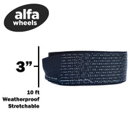 Tow Strap 10 ft  BLACK 3" 26000lbs 12T winch tree saver protector off-road 3x10