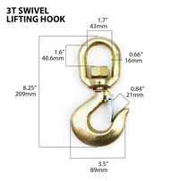 4 Swivel Eye Hook 3 Ton Hoist Lifting Rigging G70 w Latch 5/8" Alloy Steel Crane