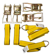 12pc 4-set Lasso Wheel Tow Tie Down Axle Strap Ratchet J Finger Hook Tire Towing