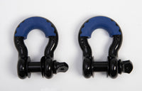 3/4" Black D-Ring Bow Shackle 10500LB w Blue Plastic noise vibration Protector