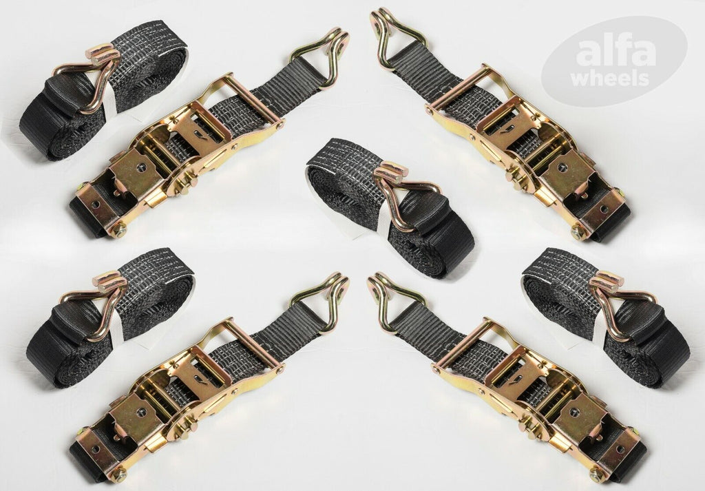 4x Ratchet Strap 1.5"x15' 4000lb J Hook Heavy Duty Tie Down Cargo ATV UTV 1.5x15