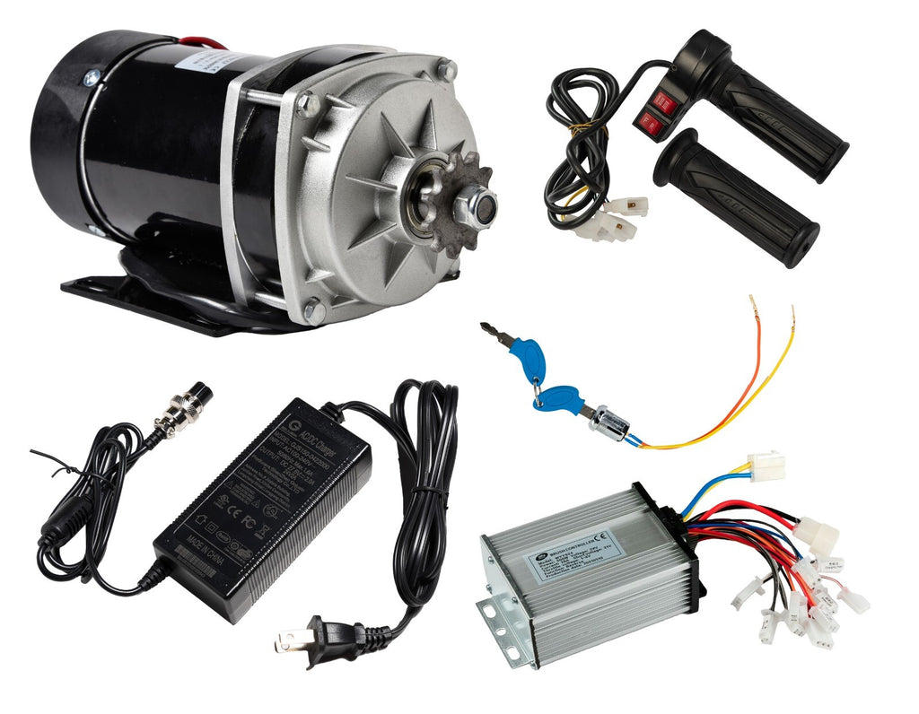500W 24V ZXF Gear motor+Reverse controller+keylock+Charger+Throttle 3 speed