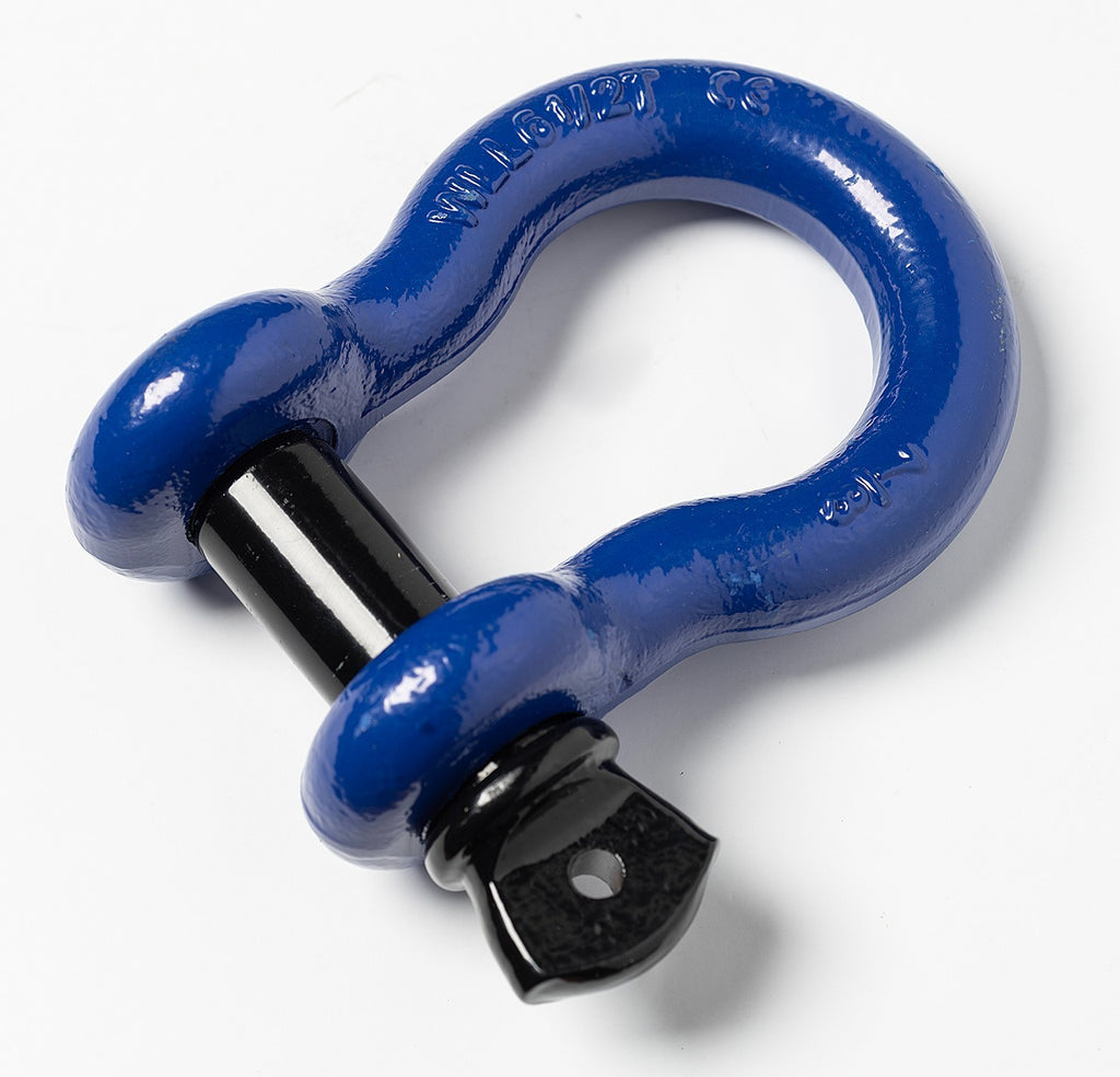 OPEN BOX Blue D-Ring 7/8" Bow Shackle w black pin 14000 LB Capacity Jeep CJ