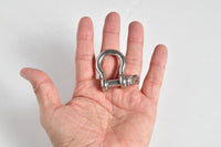 100x 6mm 1/4" Marine Bow Shackle DRing 316 Stainless Steel Boat Rigging Paracord