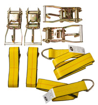 12pc 4-set Lasso Wheel Tow Tie Down Axle Strap Ratchet J Finger Hook Tire Towing