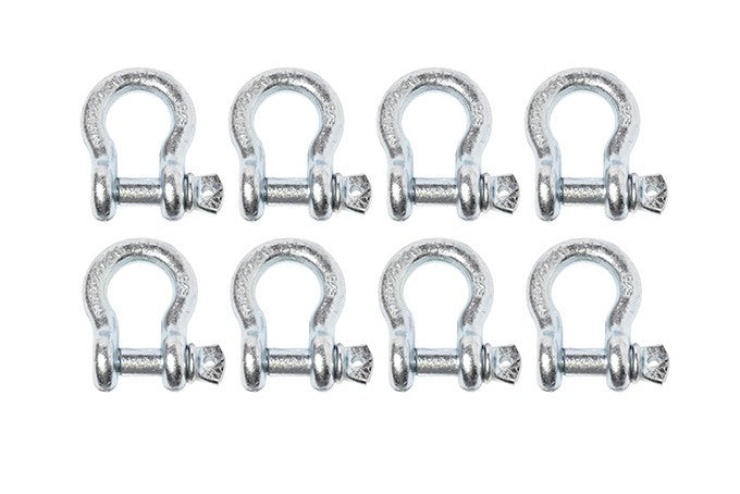 8 Pack 5/8" Galvanized Bow Shackle D-Ring w 3/4" Clevis Screw Pin WLL 7000 lbs