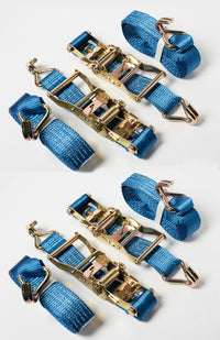 4x Ratchet Strap 1.5"x15' 4000lb J Hook Heavy Duty Tie Down Cargo ATV UTV 1.5x15