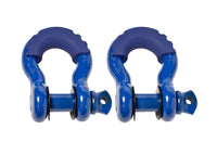 Pair of 3/4" Blue Bow Shackle 10500LB w Blue Plastic noise vibration Protector
