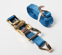 2x Blue Ratchet Strap J Hook 1.5"x15' 4000lb Heavy Duty Tie Down Cargo ATV UTV