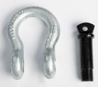 2x 7/8" Bow Shackle D-Ring Zinc Plated w Black 1" Clevis Screw Pin 14000 lbs New