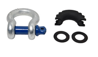 3/4" D-Ring Bow Shackle BLUE Screw Pin 10500LB Plastic noise vibration Protector